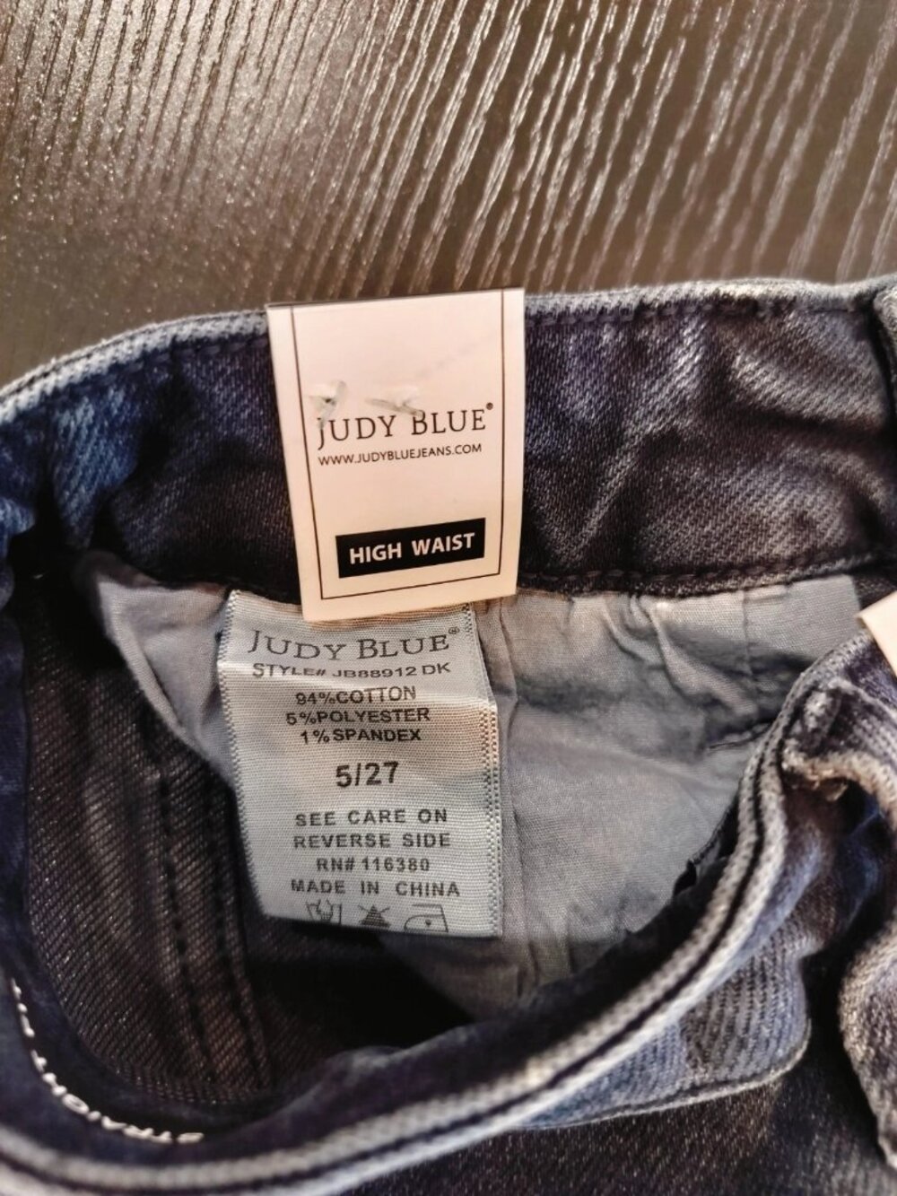 Judy Blue NWT High Rise Straight Button Fly Raw Hem Jeans Size 5/27 - Picture 11 of 12